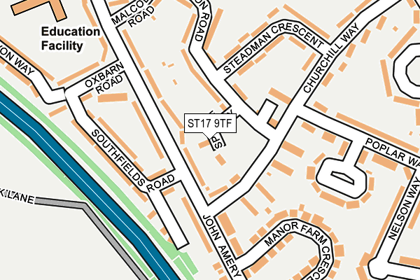 ST17 9TF map - OS OpenMap – Local (Ordnance Survey)