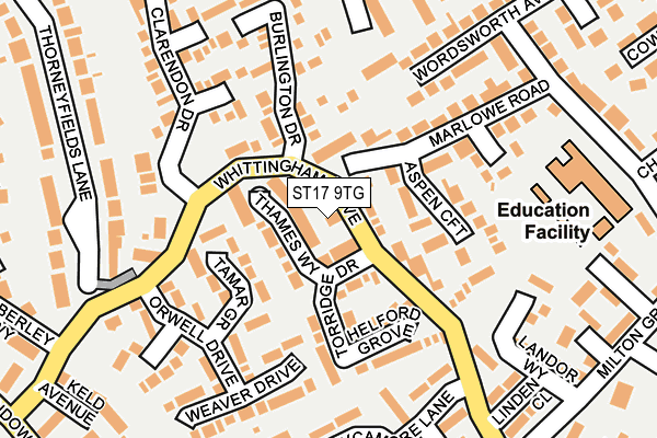 ST17 9TG map - OS OpenMap – Local (Ordnance Survey)