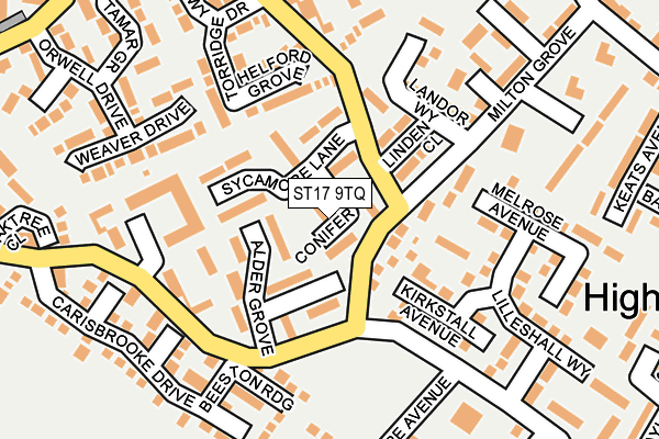 ST17 9TQ map - OS OpenMap – Local (Ordnance Survey)