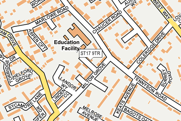 ST17 9TR map - OS OpenMap – Local (Ordnance Survey)