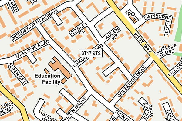 ST17 9TS map - OS OpenMap – Local (Ordnance Survey)