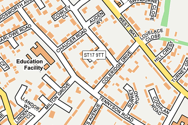 ST17 9TT map - OS OpenMap – Local (Ordnance Survey)