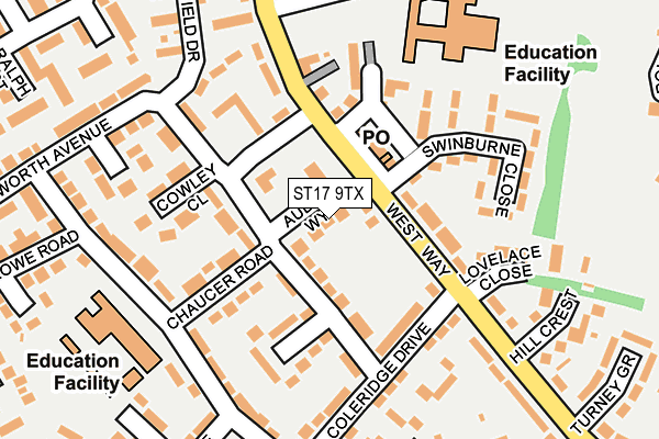 ST17 9TX map - OS OpenMap – Local (Ordnance Survey)