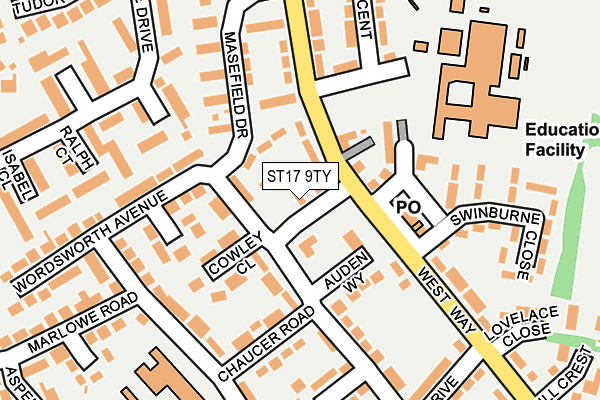 ST17 9TY map - OS OpenMap – Local (Ordnance Survey)