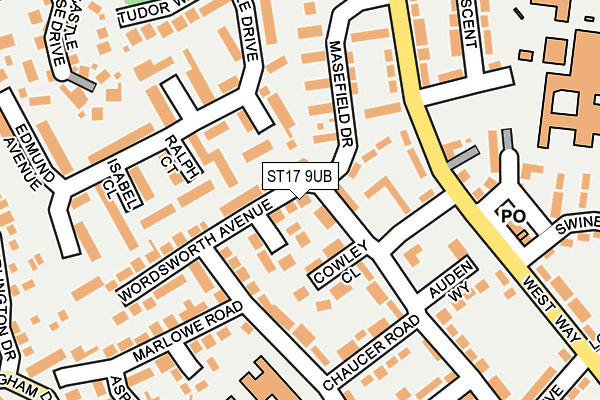 ST17 9UB map - OS OpenMap – Local (Ordnance Survey)
