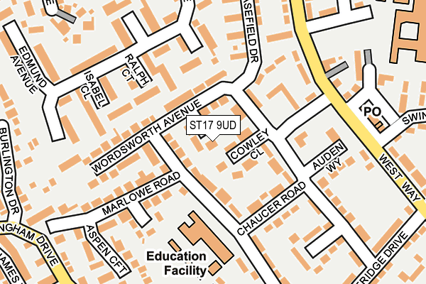 ST17 9UD map - OS OpenMap – Local (Ordnance Survey)