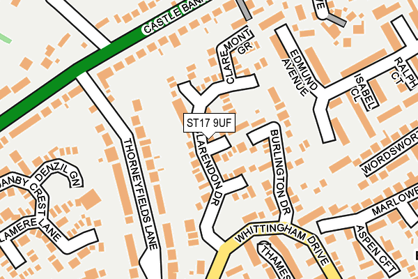 ST17 9UF map - OS OpenMap – Local (Ordnance Survey)