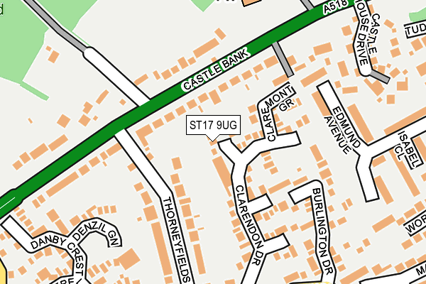 ST17 9UG map - OS OpenMap – Local (Ordnance Survey)