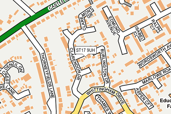 ST17 9UH map - OS OpenMap – Local (Ordnance Survey)