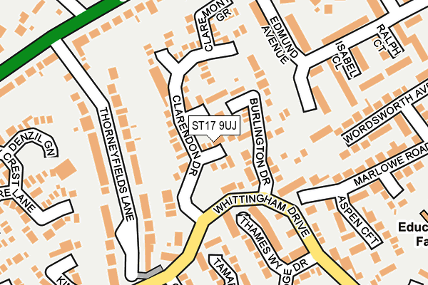 ST17 9UJ map - OS OpenMap – Local (Ordnance Survey)