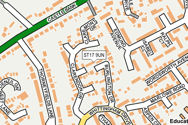 ST17 9UN map - OS OpenMap – Local (Ordnance Survey)