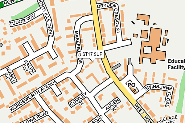 ST17 9UP map - OS OpenMap – Local (Ordnance Survey)