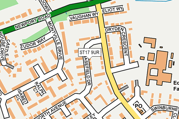 ST17 9UR map - OS OpenMap – Local (Ordnance Survey)