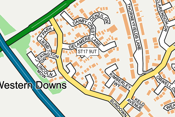 ST17 9UT map - OS OpenMap – Local (Ordnance Survey)