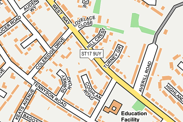 ST17 9UY map - OS OpenMap – Local (Ordnance Survey)