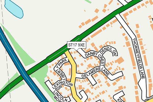 ST17 9XE map - OS OpenMap – Local (Ordnance Survey)