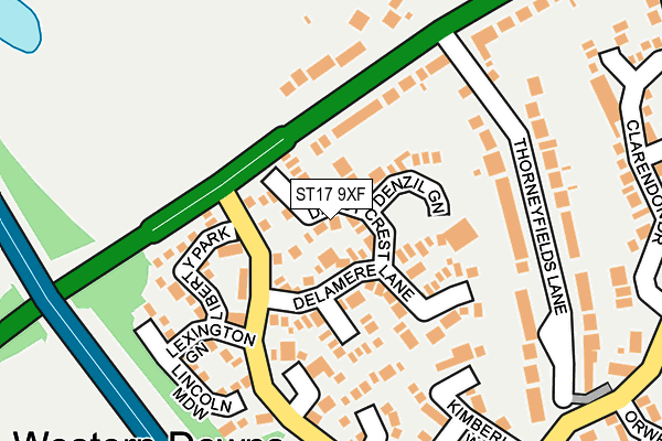 ST17 9XF map - OS OpenMap – Local (Ordnance Survey)