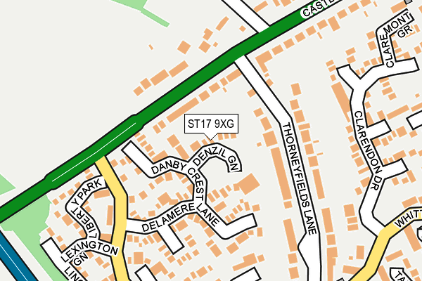 ST17 9XG map - OS OpenMap – Local (Ordnance Survey)