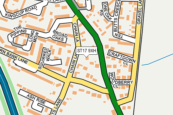 ST17 9XH map - OS OpenMap – Local (Ordnance Survey)