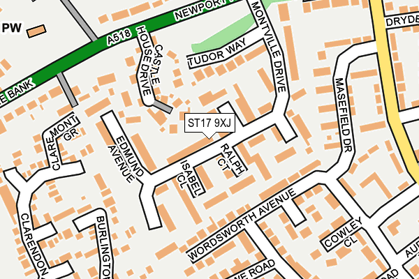 ST17 9XJ map - OS OpenMap – Local (Ordnance Survey)