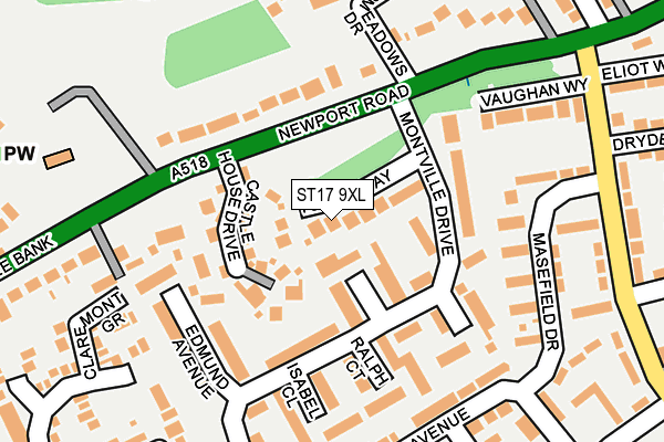ST17 9XL map - OS OpenMap – Local (Ordnance Survey)