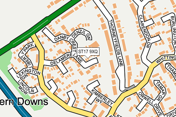 ST17 9XQ map - OS OpenMap – Local (Ordnance Survey)