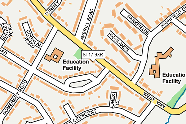 ST17 9XR map - OS OpenMap – Local (Ordnance Survey)