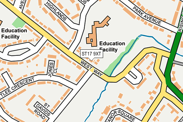 ST17 9XT map - OS OpenMap – Local (Ordnance Survey)