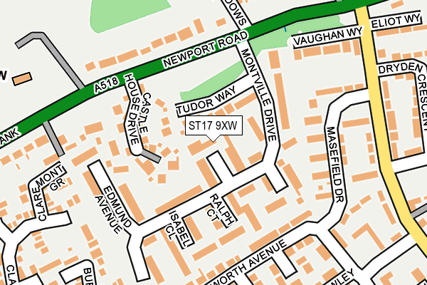 ST17 9XW map - OS OpenMap – Local (Ordnance Survey)