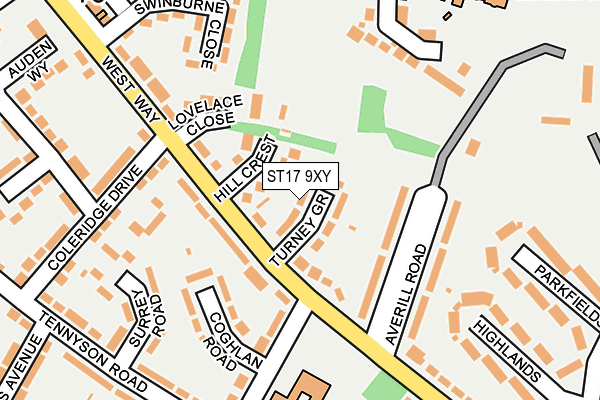 ST17 9XY map - OS OpenMap – Local (Ordnance Survey)