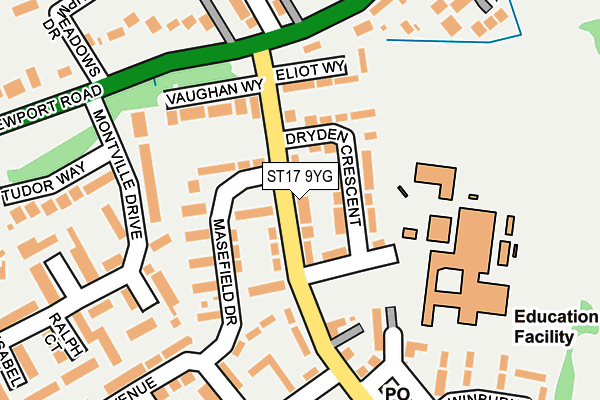 ST17 9YG map - OS OpenMap – Local (Ordnance Survey)