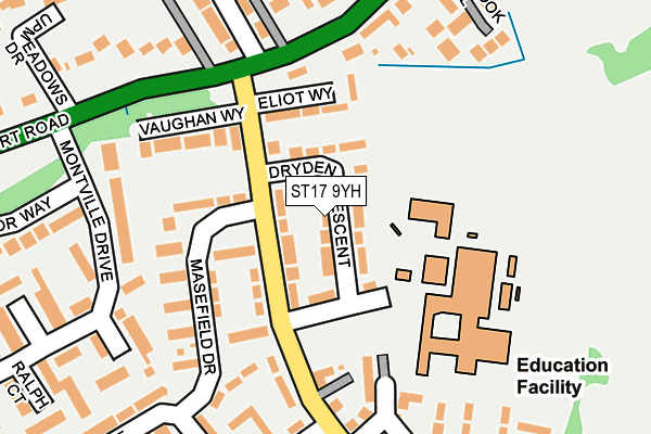 ST17 9YH map - OS OpenMap – Local (Ordnance Survey)