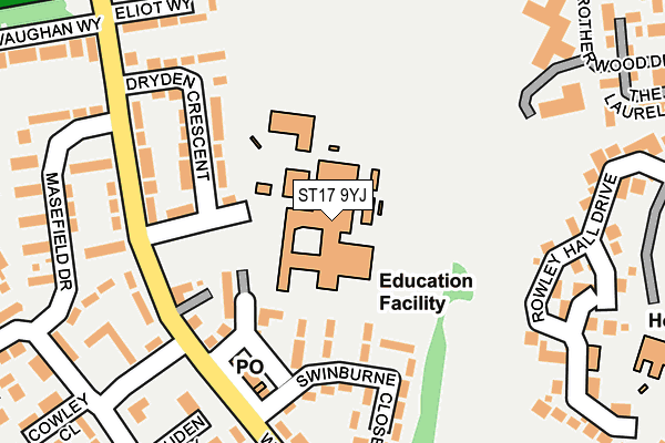ST17 9YJ map - OS OpenMap – Local (Ordnance Survey)