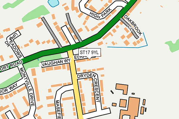 ST17 9YL map - OS OpenMap – Local (Ordnance Survey)