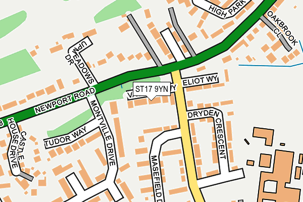ST17 9YN map - OS OpenMap – Local (Ordnance Survey)