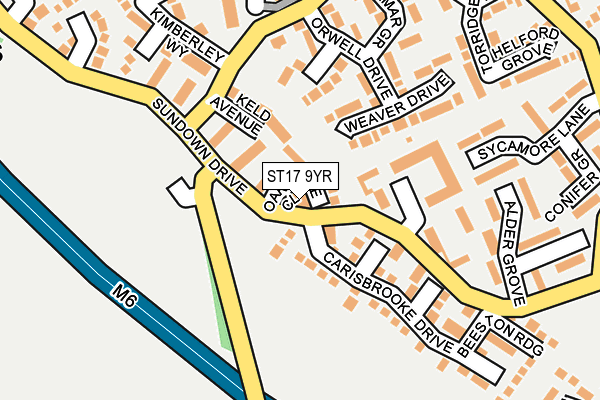 ST17 9YR map - OS OpenMap – Local (Ordnance Survey)
