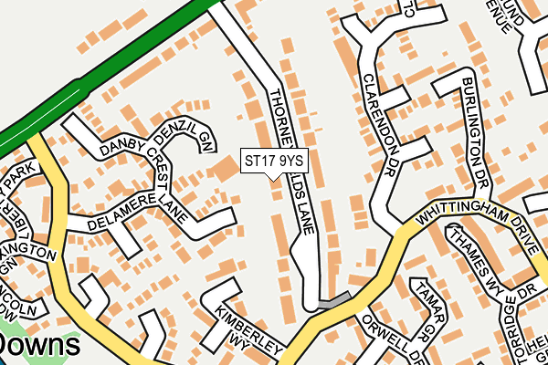 ST17 9YS map - OS OpenMap – Local (Ordnance Survey)