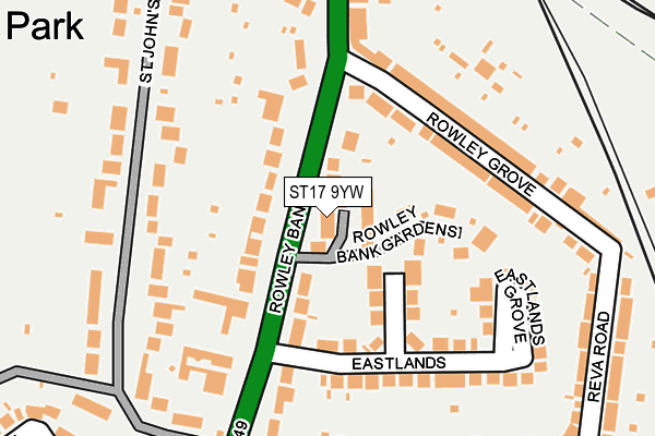 ST17 9YW map - OS OpenMap – Local (Ordnance Survey)