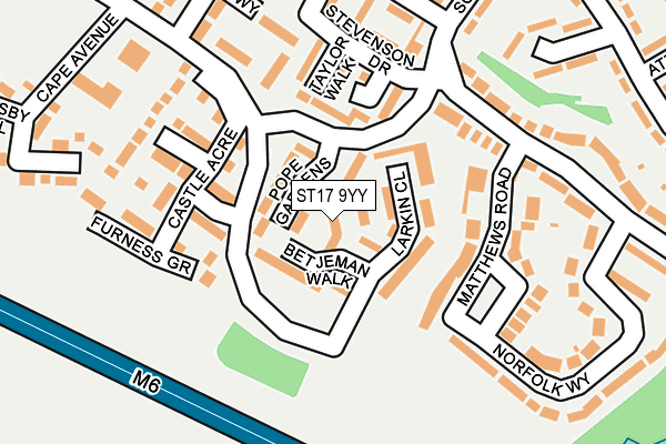 ST17 9YY map - OS OpenMap – Local (Ordnance Survey)
