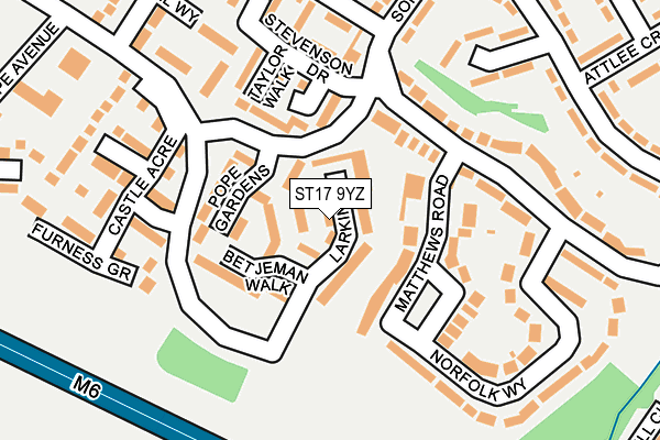 ST17 9YZ map - OS OpenMap – Local (Ordnance Survey)
