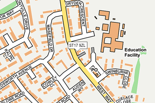 ST17 9ZL map - OS OpenMap – Local (Ordnance Survey)