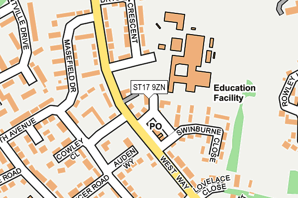 ST17 9ZN map - OS OpenMap – Local (Ordnance Survey)
