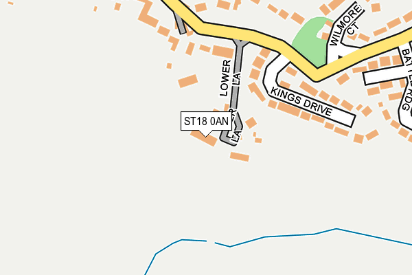 ST18 0AN map - OS OpenMap – Local (Ordnance Survey)