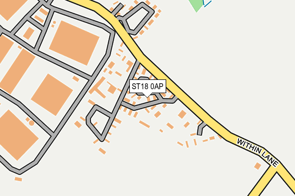 ST18 0AP map - OS OpenMap – Local (Ordnance Survey)