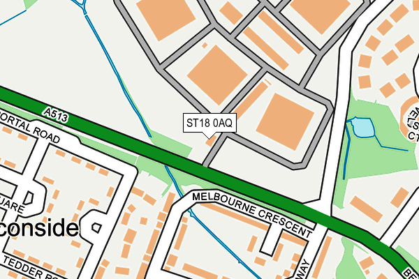 ST18 0AQ map - OS OpenMap – Local (Ordnance Survey)