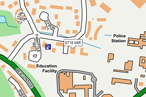 ST18 0AR map - OS OpenMap – Local (Ordnance Survey)