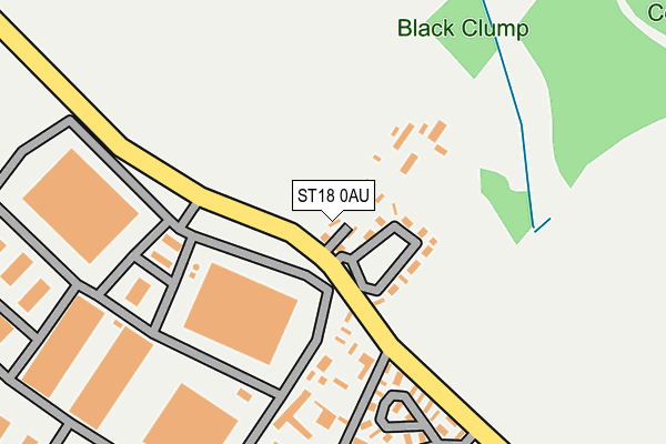 ST18 0AU map - OS OpenMap – Local (Ordnance Survey)