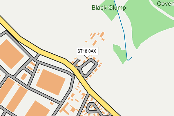 ST18 0AX map - OS OpenMap – Local (Ordnance Survey)