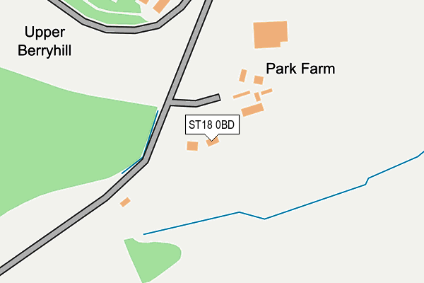 ST18 0BD map - OS OpenMap – Local (Ordnance Survey)