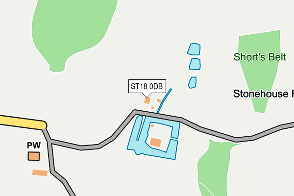 ST18 0DB map - OS OpenMap – Local (Ordnance Survey)
